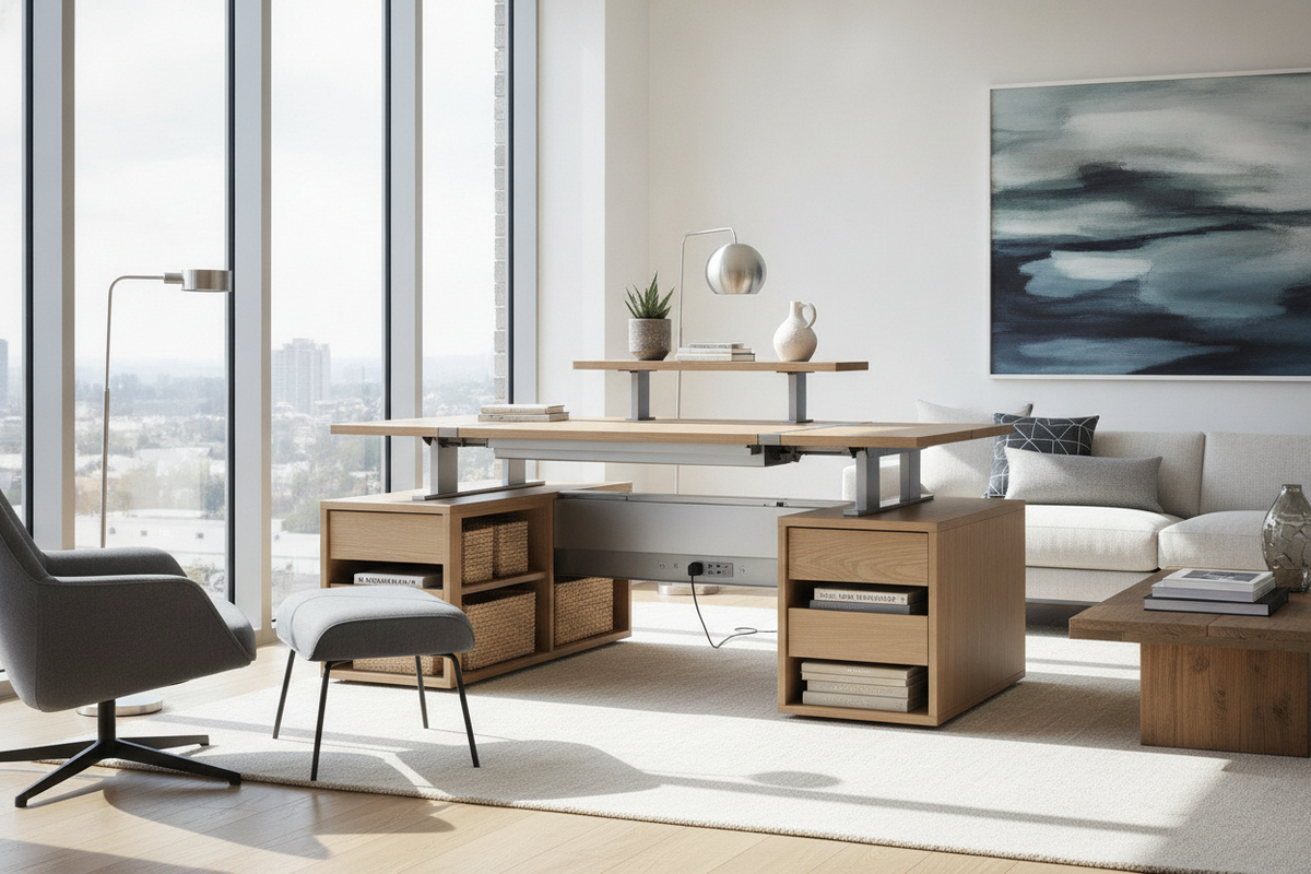 Home Sit Stand Desk Blueprint: Spatial Footprint Tiers, Kinetic Architecture, and Storage Synergy
