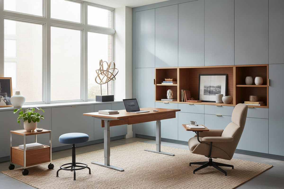 Standing Work Blueprint: Daily Posture Alternation, Kinetic Workspace Layouts, and Storage Architecture