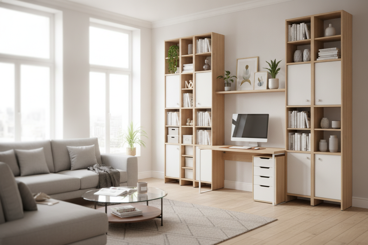 IKEA Desk Wall Unit Planning Guide: Modular Systems, Vertical Storage Architecture, and Layout Integration