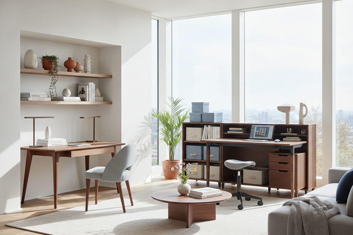 Burrow Desk Planning Guide: Index vs. Standing Desks, Room Layouts, and Storage Integration