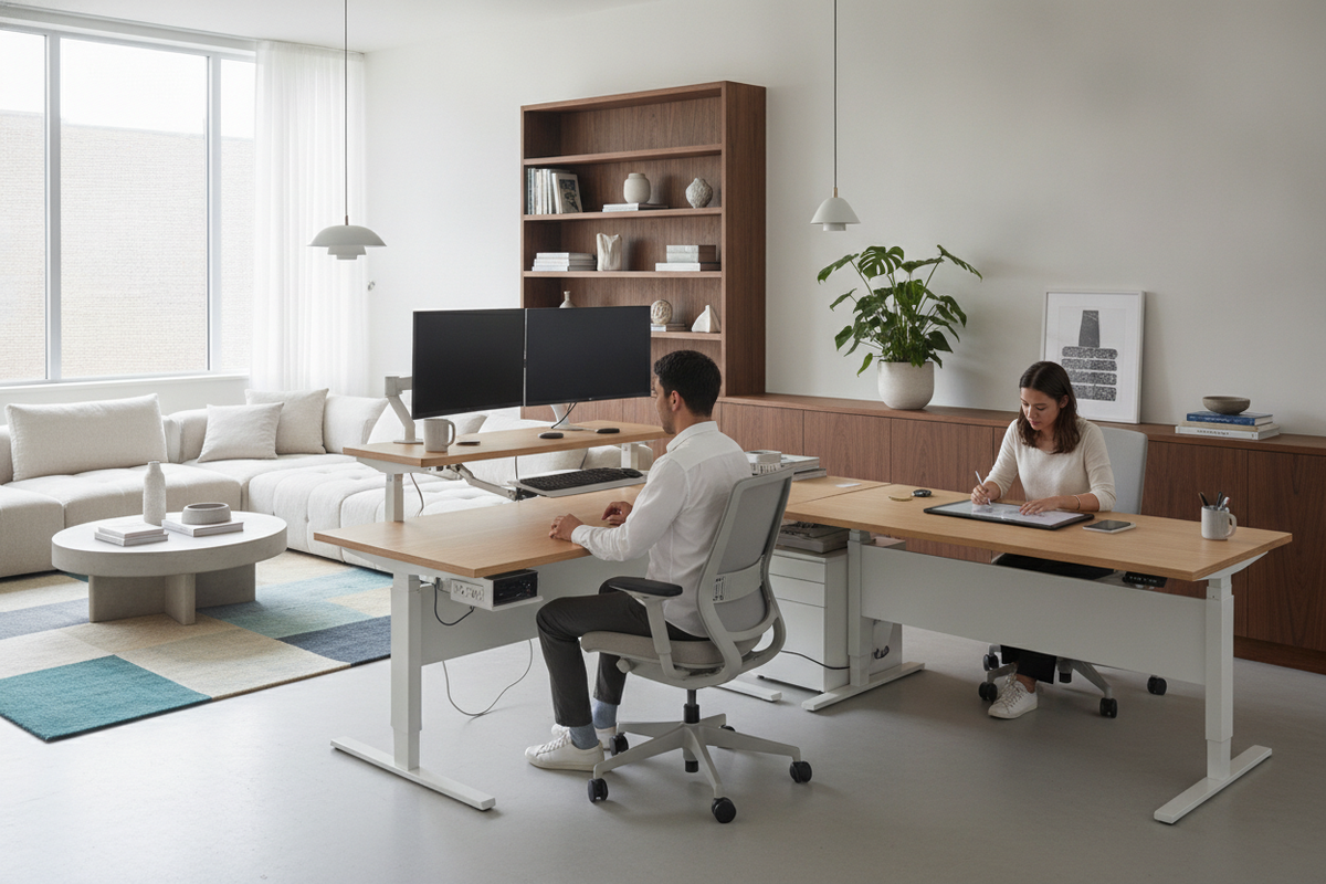 L-Shaped Riser Desk Planning Guide: Tiered Workstations, Ergonomics, and Layouts