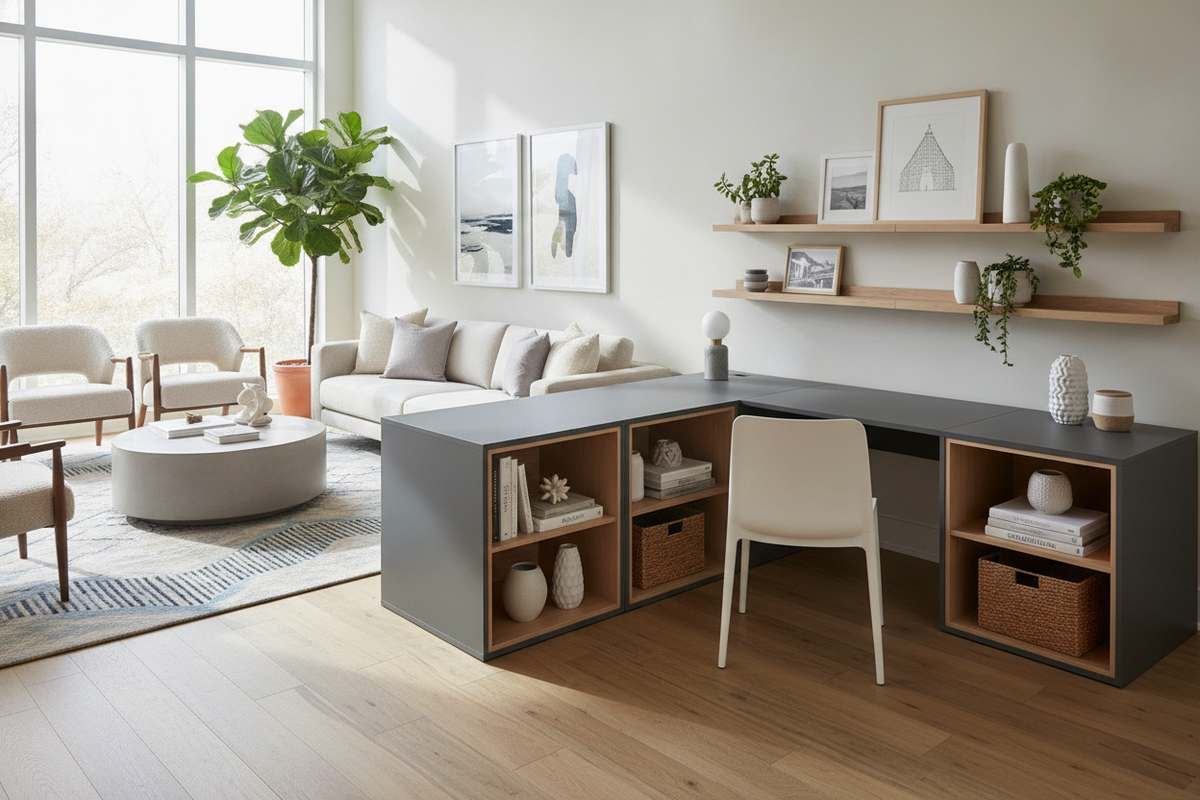 40x40 L-Shaped Desk Planning Guide: Compact Layouts, Storage Architectures, and Room Fit