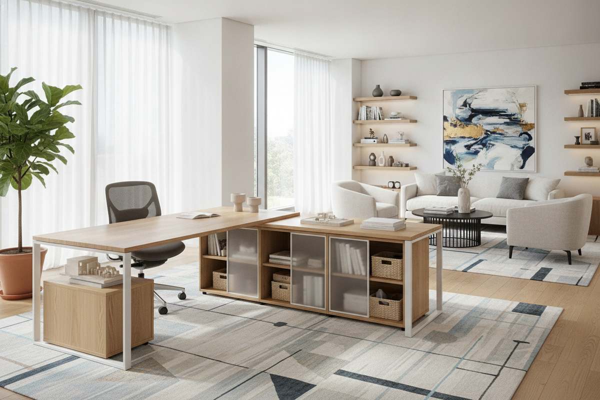 L-Shaped Desk No Drawers Guide: Open-Leg Ergonomics, Modular Storage, and Room Layouts
