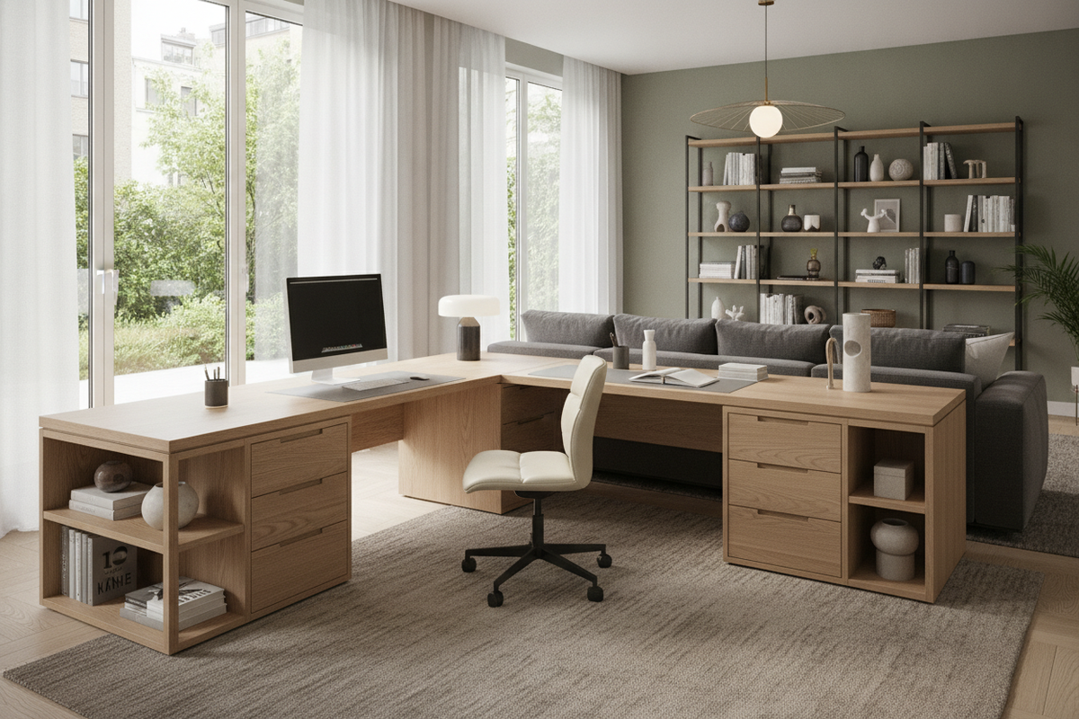 L-Shaped Storage Desk Guide: Spatial Layouts, Storage Architecture, and Room Fit