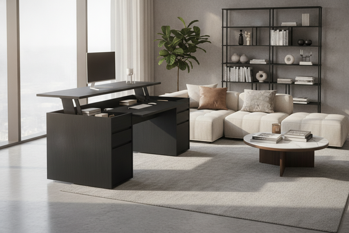 Black Lift Top Desk Guide: Styles, Storage Architecture, and Clearance Planning