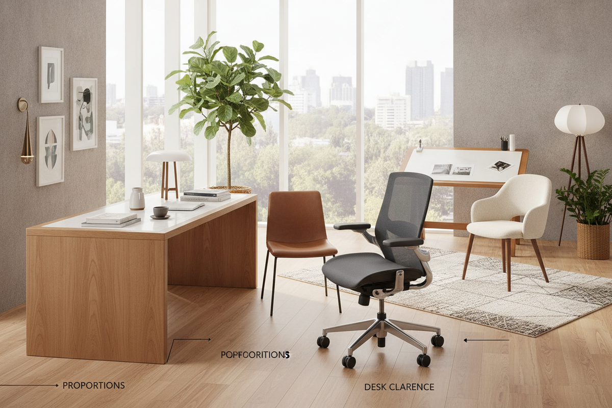 Office Desk Chair Selection Guide: Proportions, Desk Clearance, and Workspace Harmony