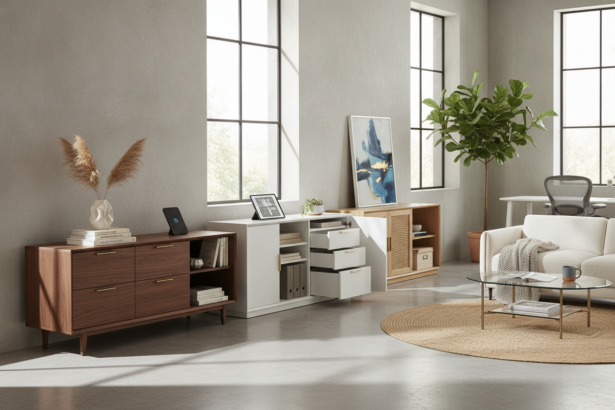 Office Credenza Selection Guide: Dimensions, Storage Configurations, and Room Layouts