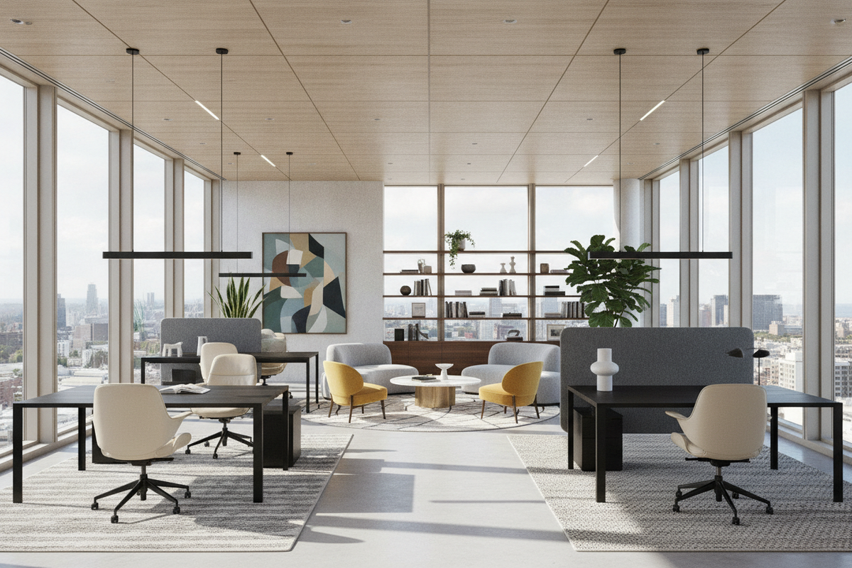 Designing an Office with Desk Setups: Spatial Sizing, Layout Architecture, and Furniture Integration