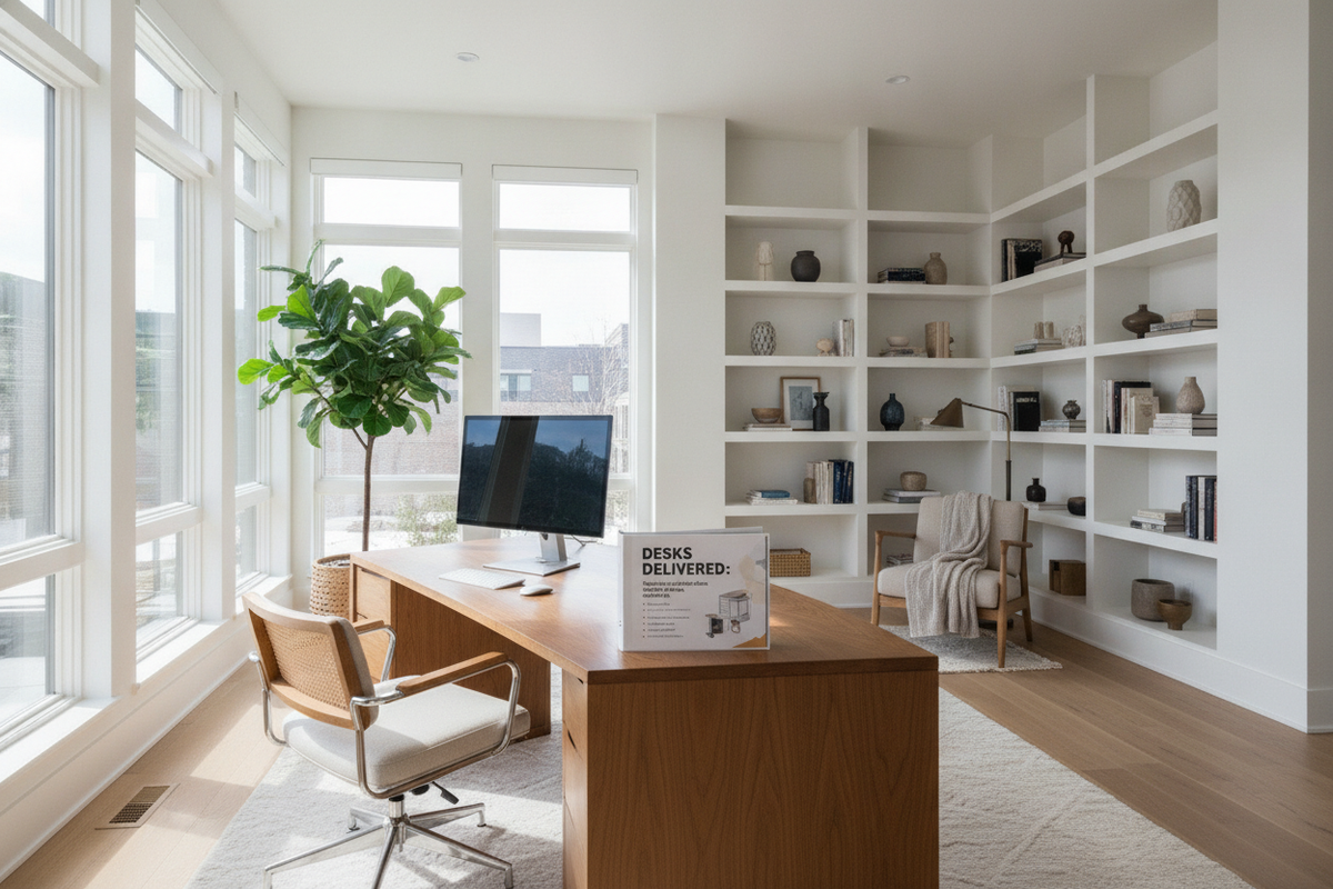 Desks Delivered: How to Plan Home Office Arrival, Sizing, and Room Setup