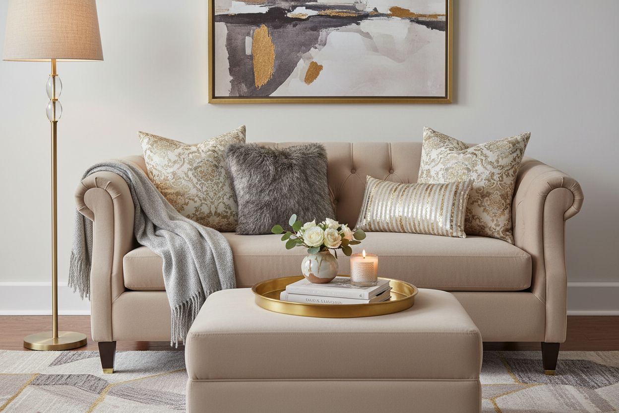 How to Style a Loveseat and Ottoman for a Luxury Look