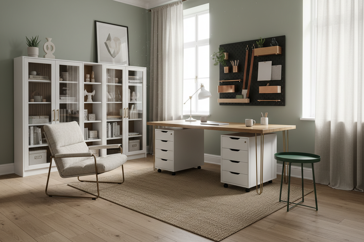How to Style an Office With IKEA Furniture for a High-End Look