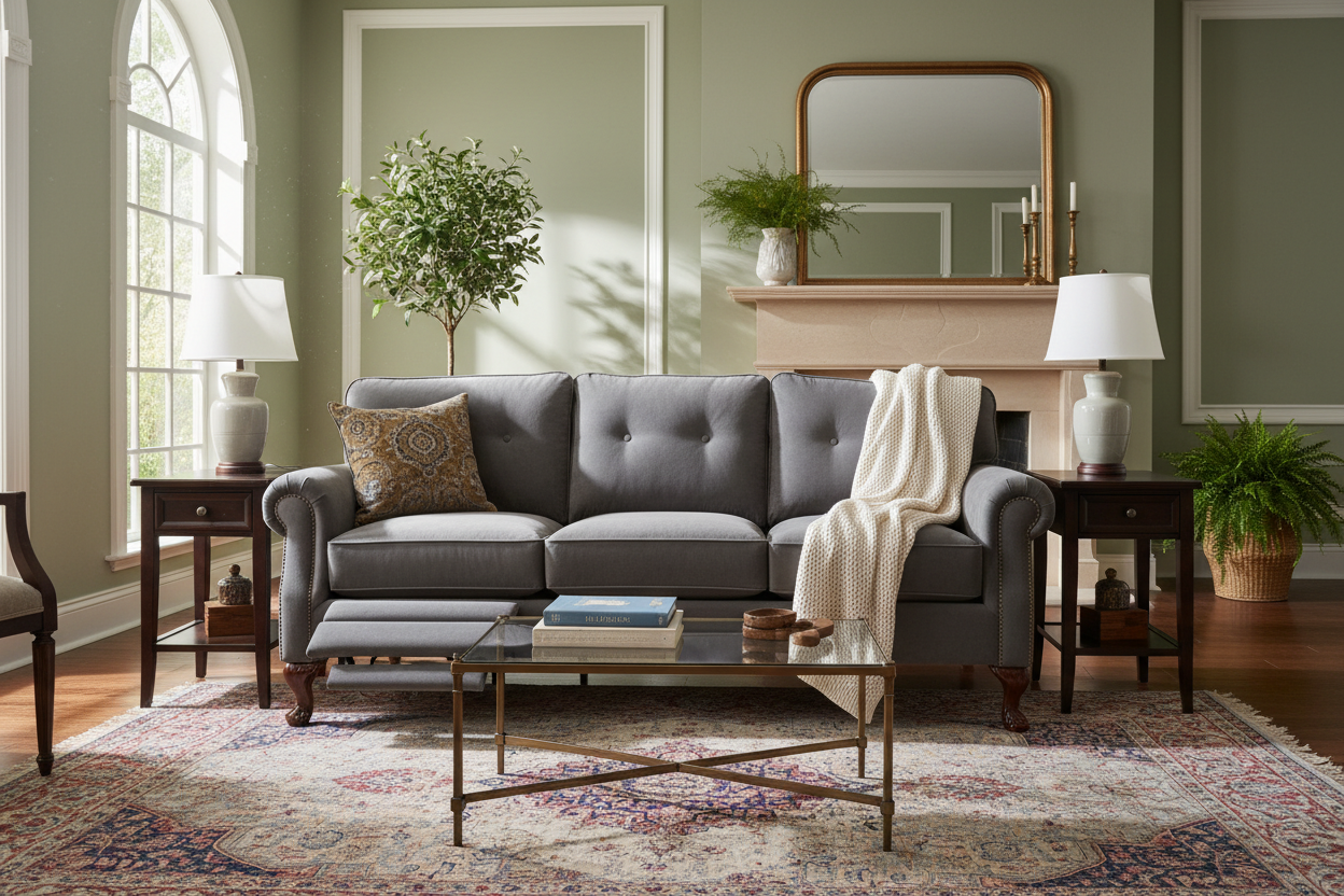 The Secret to Styling a Traditional Reclining Sofa Elegantly