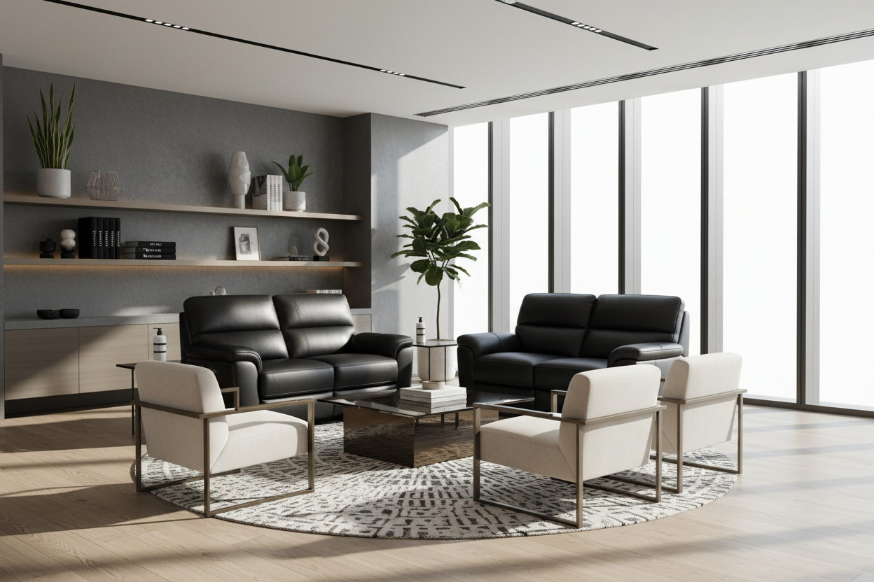 Designing a Luxury Lounge with a Black Reclining Loveseat