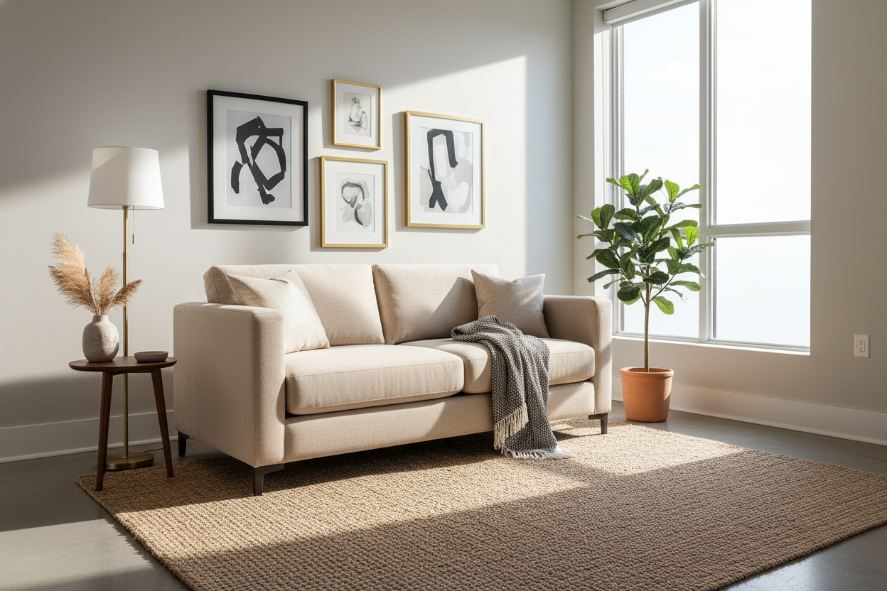 Styling a Beige Loveseat Under $200 for a High-End Look