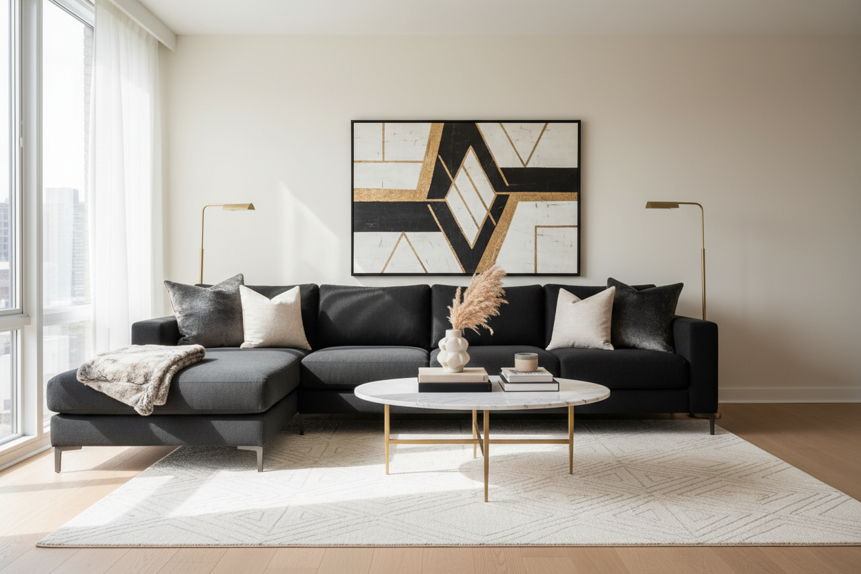 Make Your Black Sectional Couch Under $500 Look Expensive