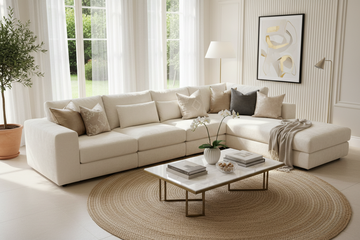 Elevate Your Home: Styling an IKEA Cream Sectional for Luxury