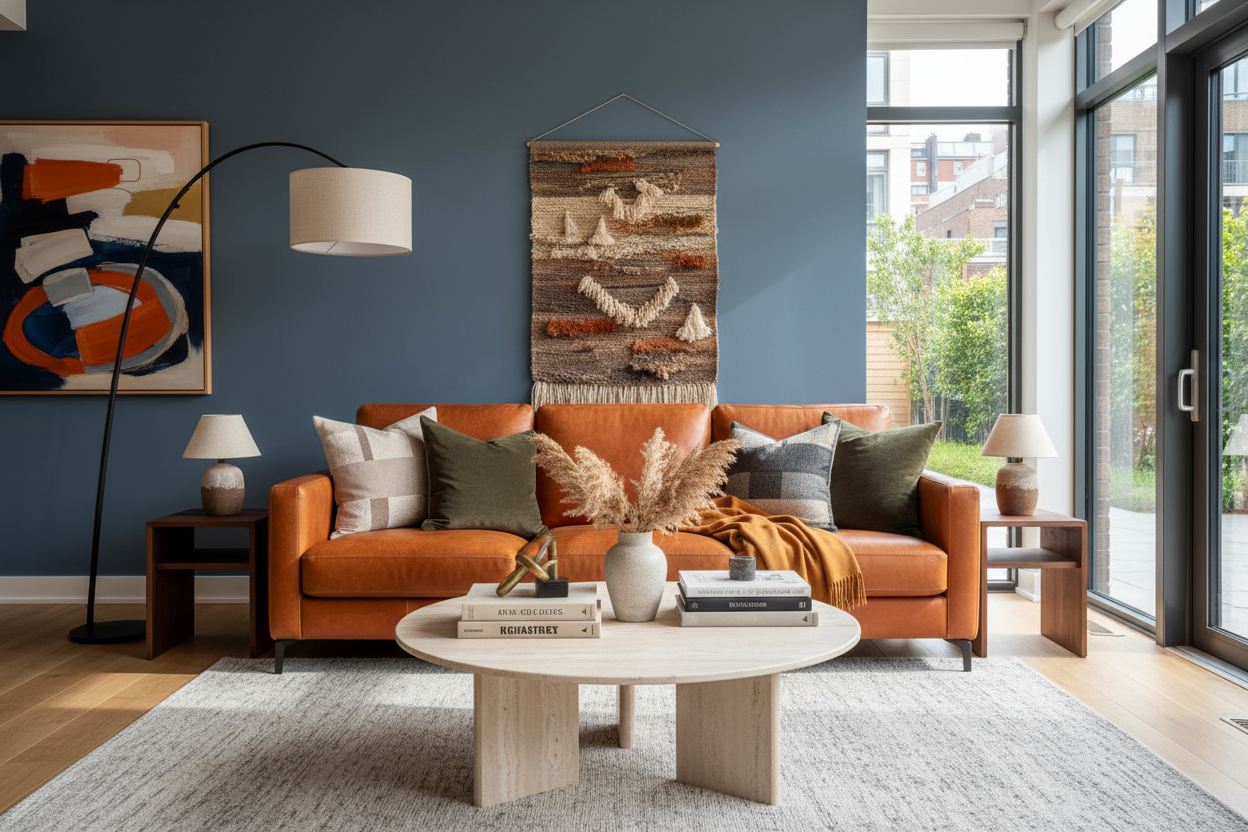 How to Style an IKEA Orange Couch for a High-End Look