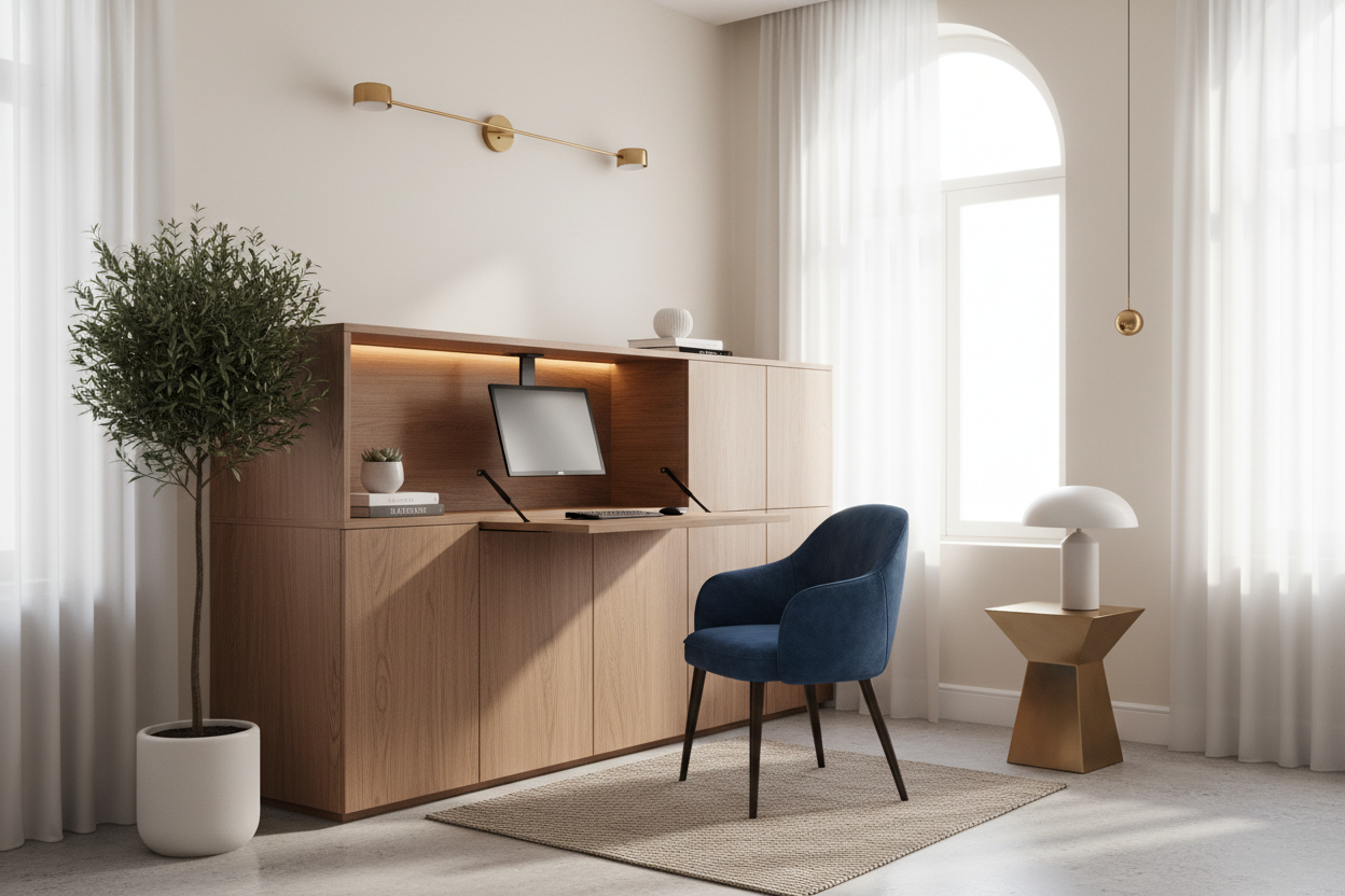 Create a Luxury Pop Up Home Office in Any Small Corner