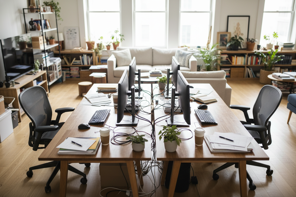 The Shared Home Office Layout Mistake Ruining Your Focus