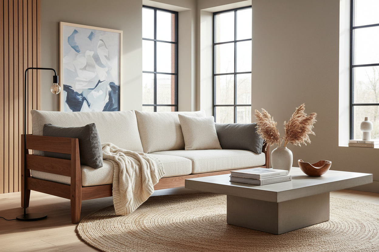 How to Elevate an IKEA Wooden Couch for a High-End Look