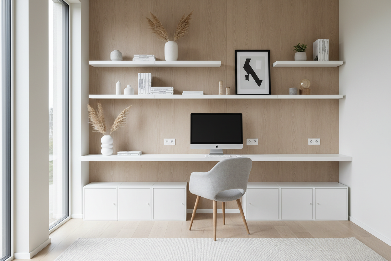 Styling an IKEA Wall Shelf Desk for High-End Minimalist Living