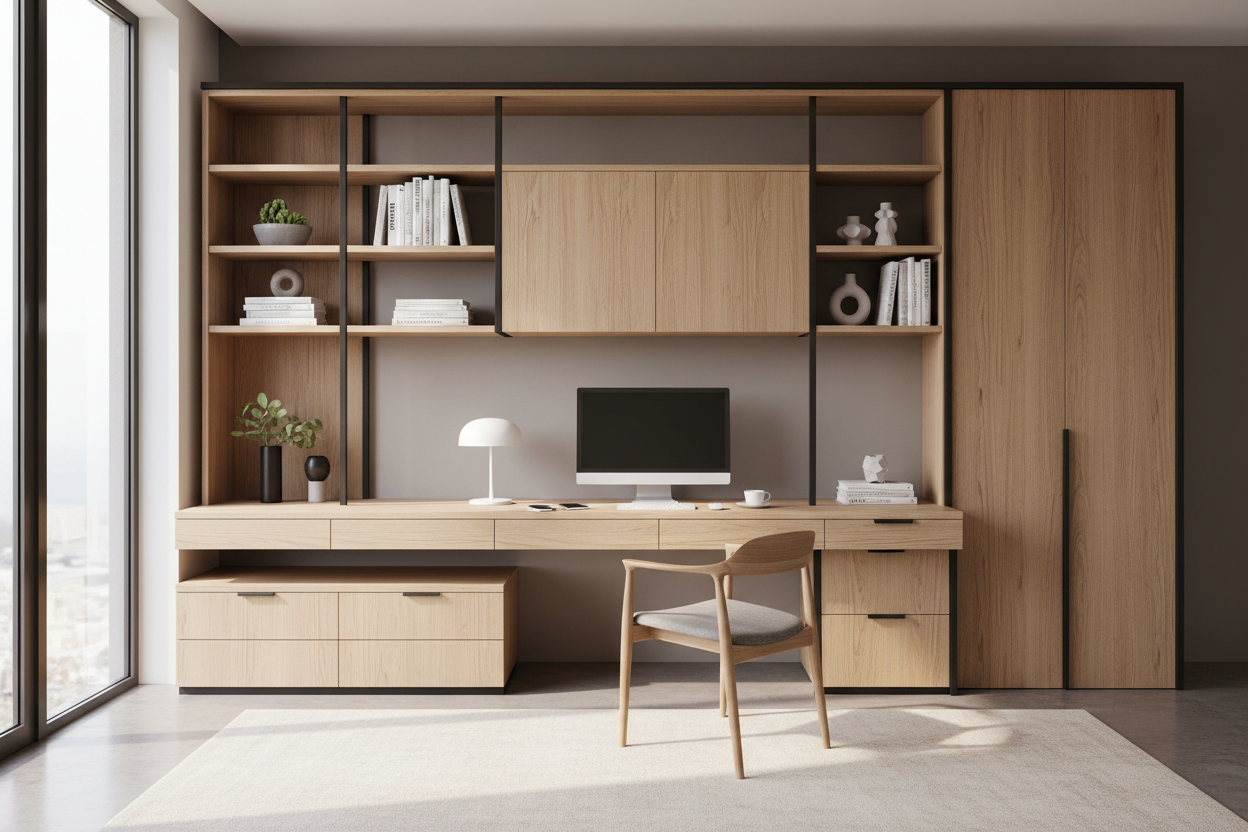 Elevate Your Workspace: The Art of Integrated Desks and Storage