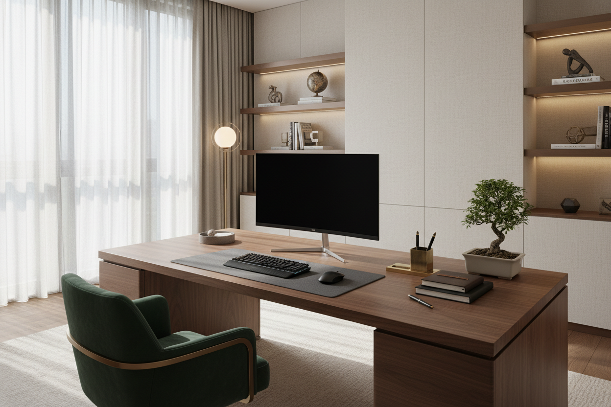 Styling an Organized Computer Desk for a Luxury Look