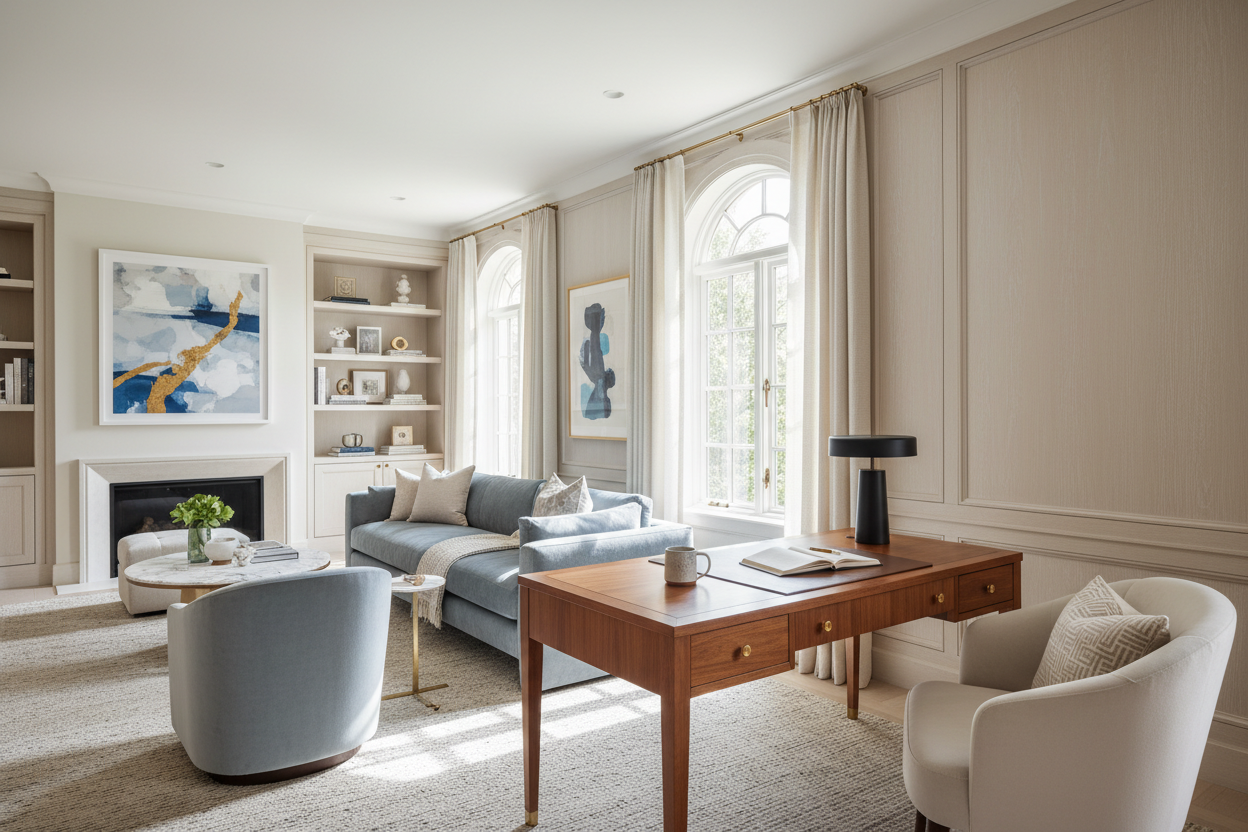 How to Style a Sitting Room With Desk for Luxury Appeal