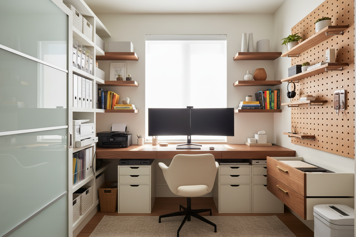 Curating Efficiency: Elegant Office Closet Organizing Ideas
