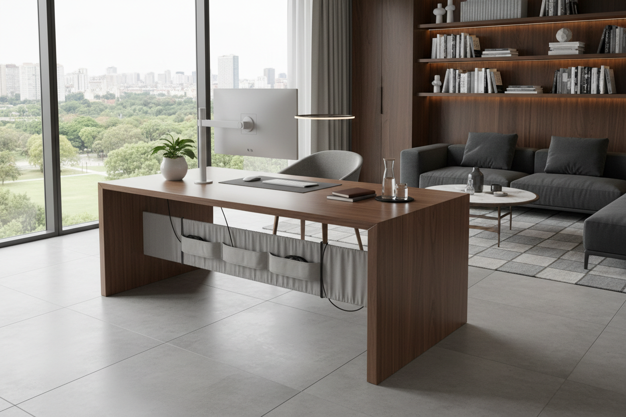 Desk in Middle of Room: How to Style and Hide Cords