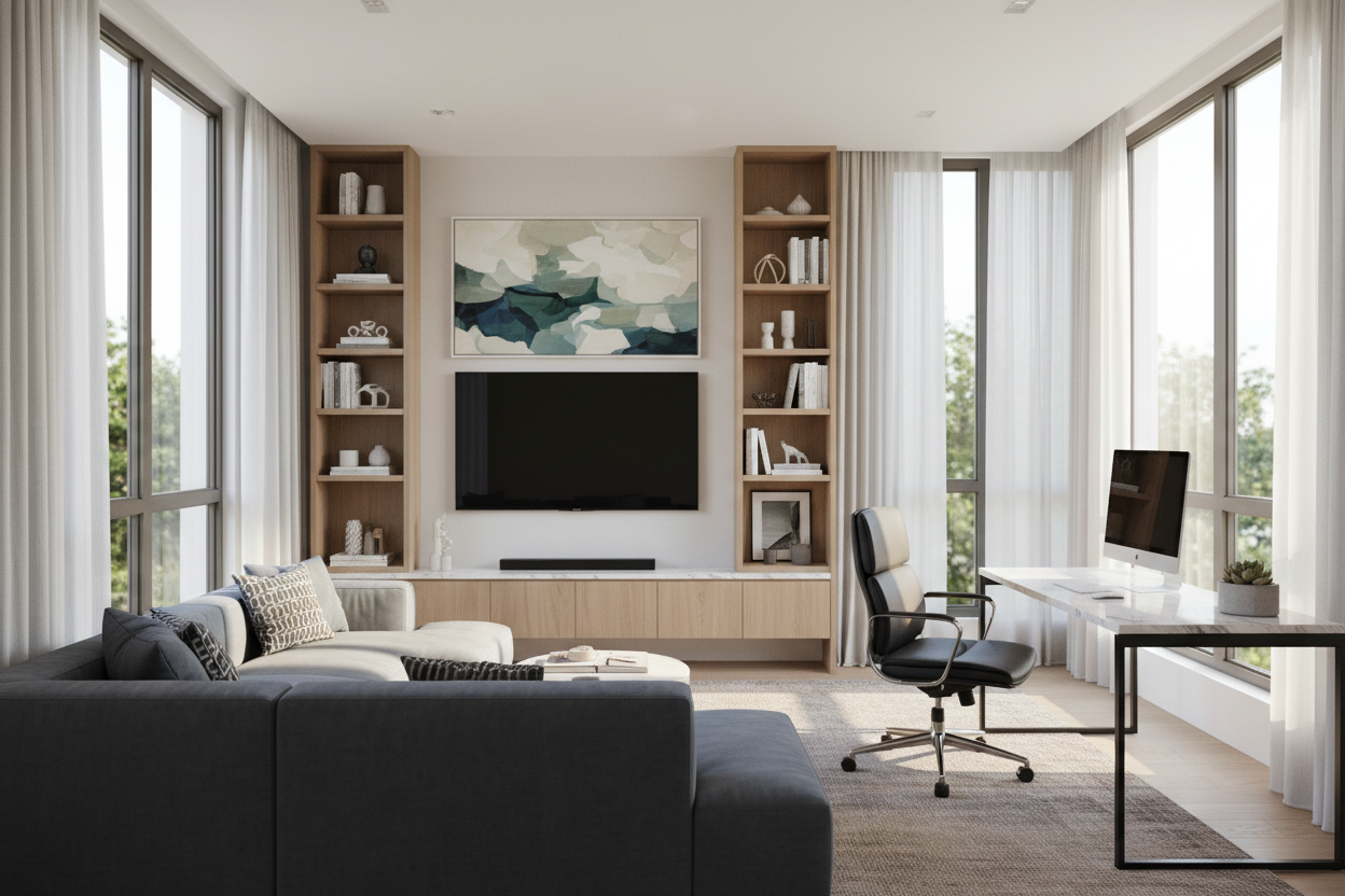 Office With TV: How to Design a Dual-Purpose Room That Works