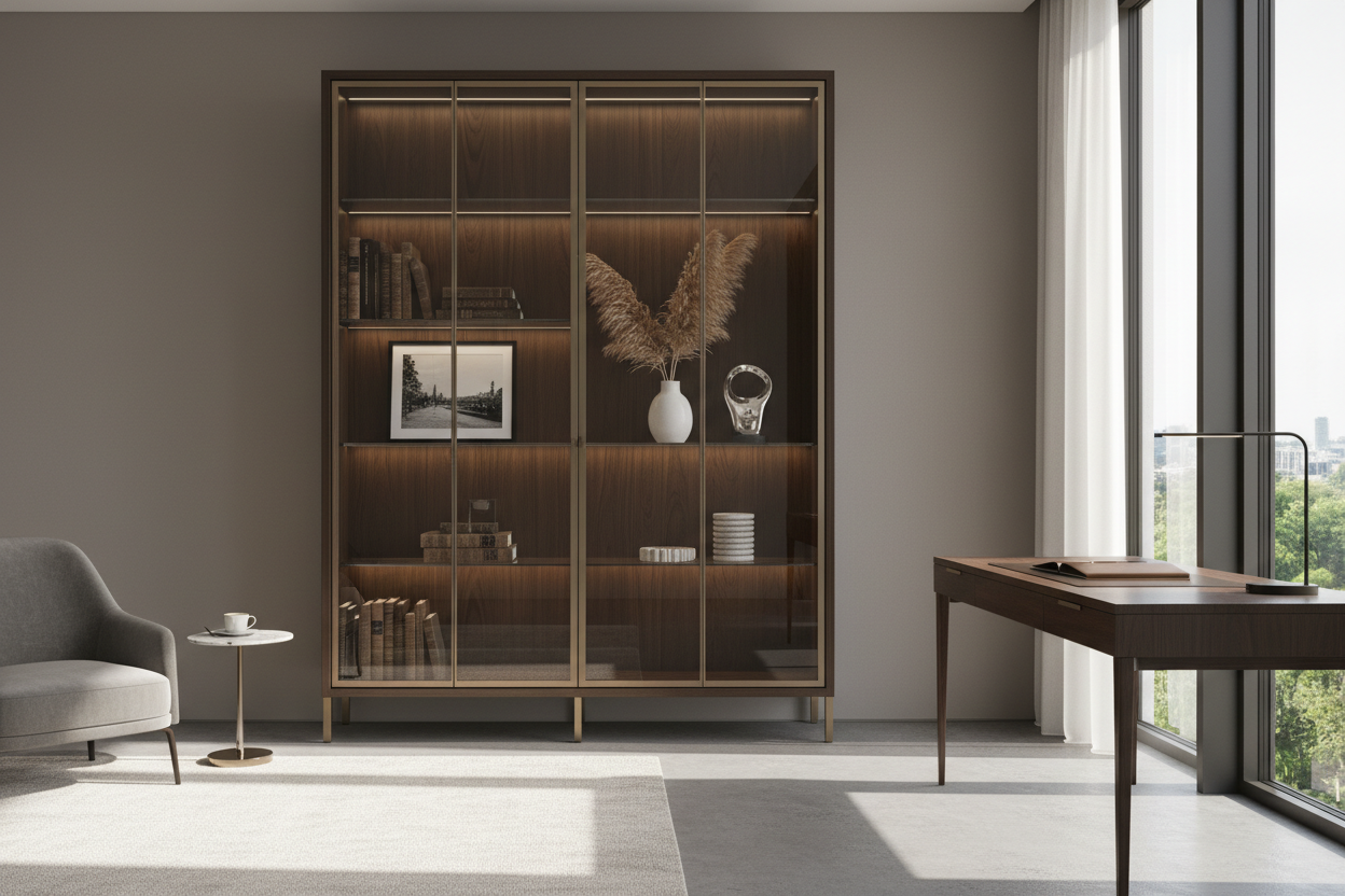 How to Style an Office Display Cabinet for a High-End Look
