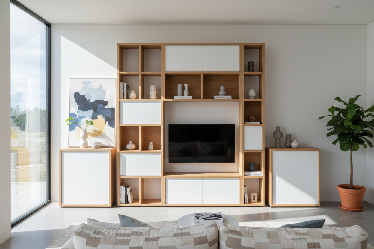 Shelves with Storage Cabinet: The Secret to Hidden Clutter