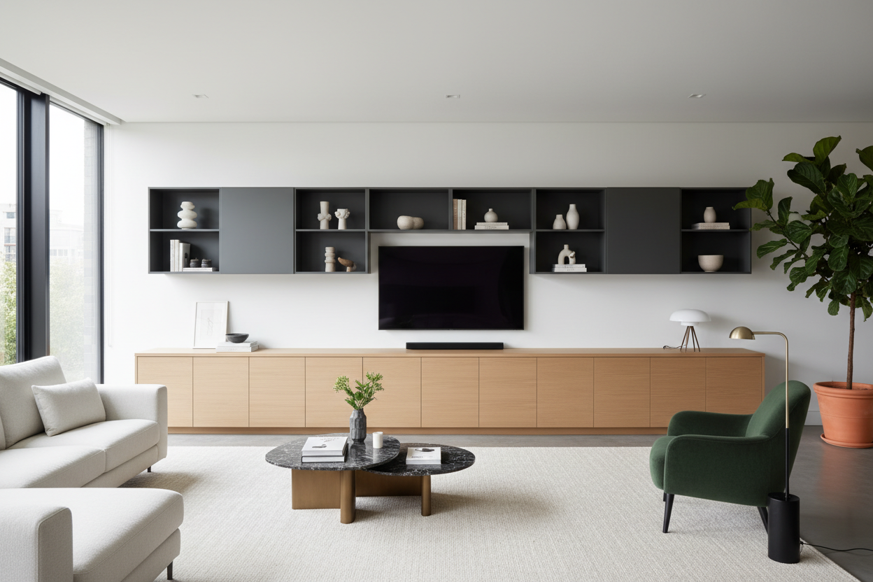 Long Storage Cabinet Layouts: Fixing Big Blank Walls