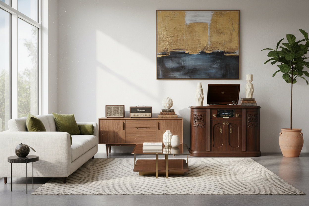 Vintage Media Consoles: How to Style for a High-End Look