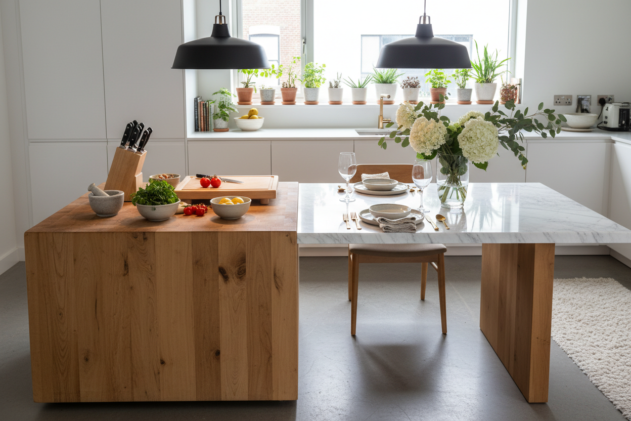 Practical Ideas for Choosing a Half Kitchen Table, Half Dining Table