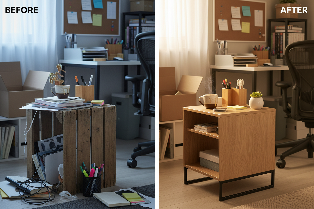 The Side Table That Transformed My Cramped Office (And Why You Need One Too)