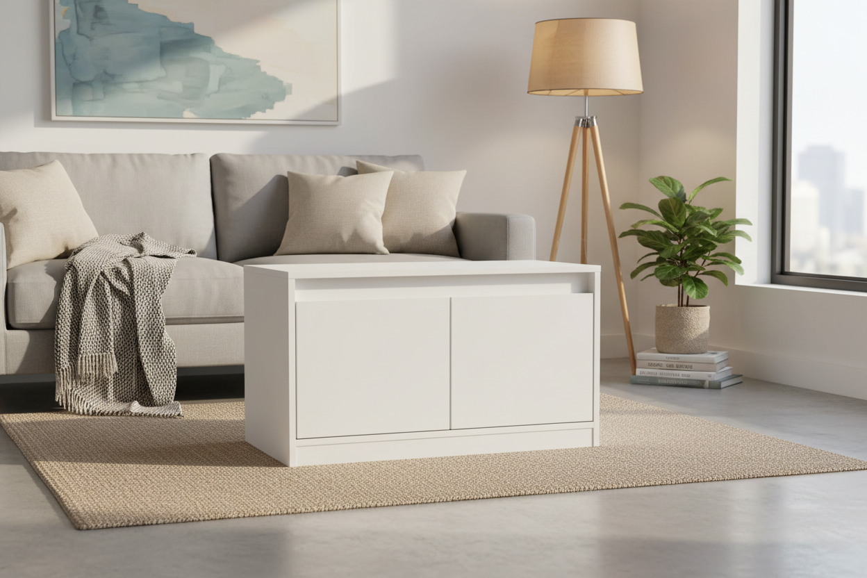 The Ultimate Clutter Cure: Why Your Living Room Needs a White Accent Table with Doors