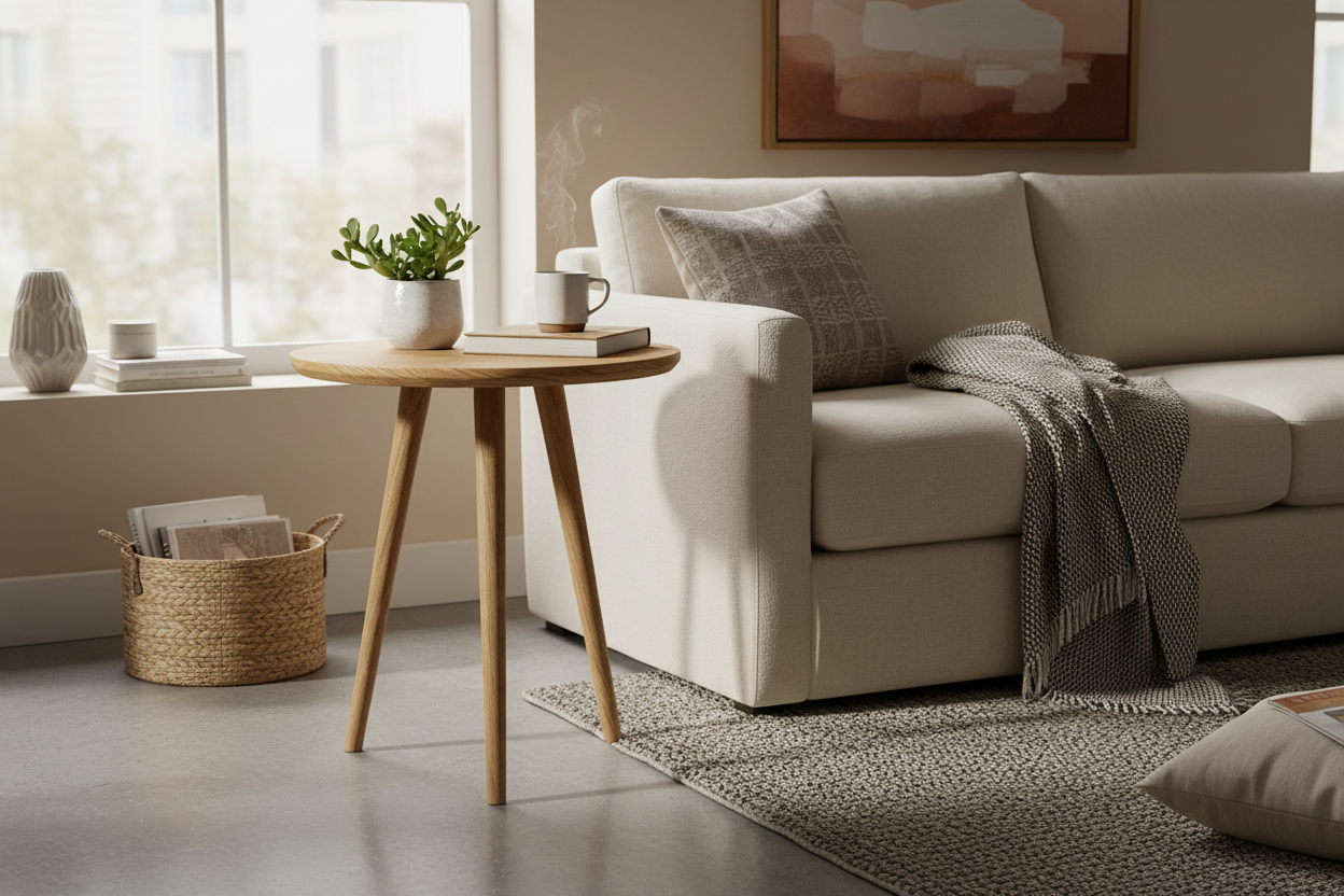Why a Natural Wood Round Side Table Might Be the Missing Piece in Your Living Room