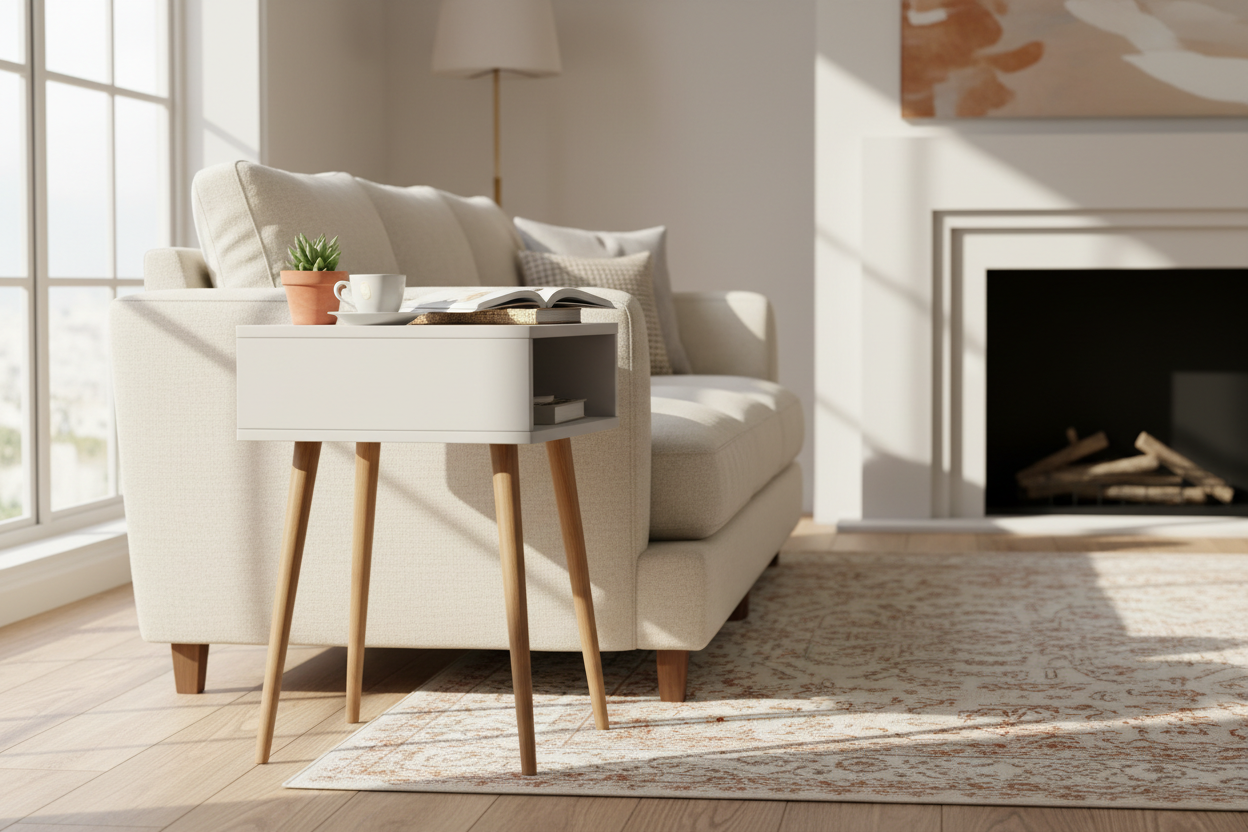Why a White Side Table with Wooden Legs Became My Living Room's Best Decision