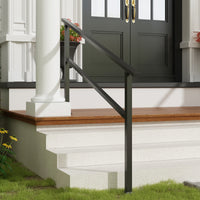 68.5" Minimalist Satin Black Stair Banister with Adjustable Angle