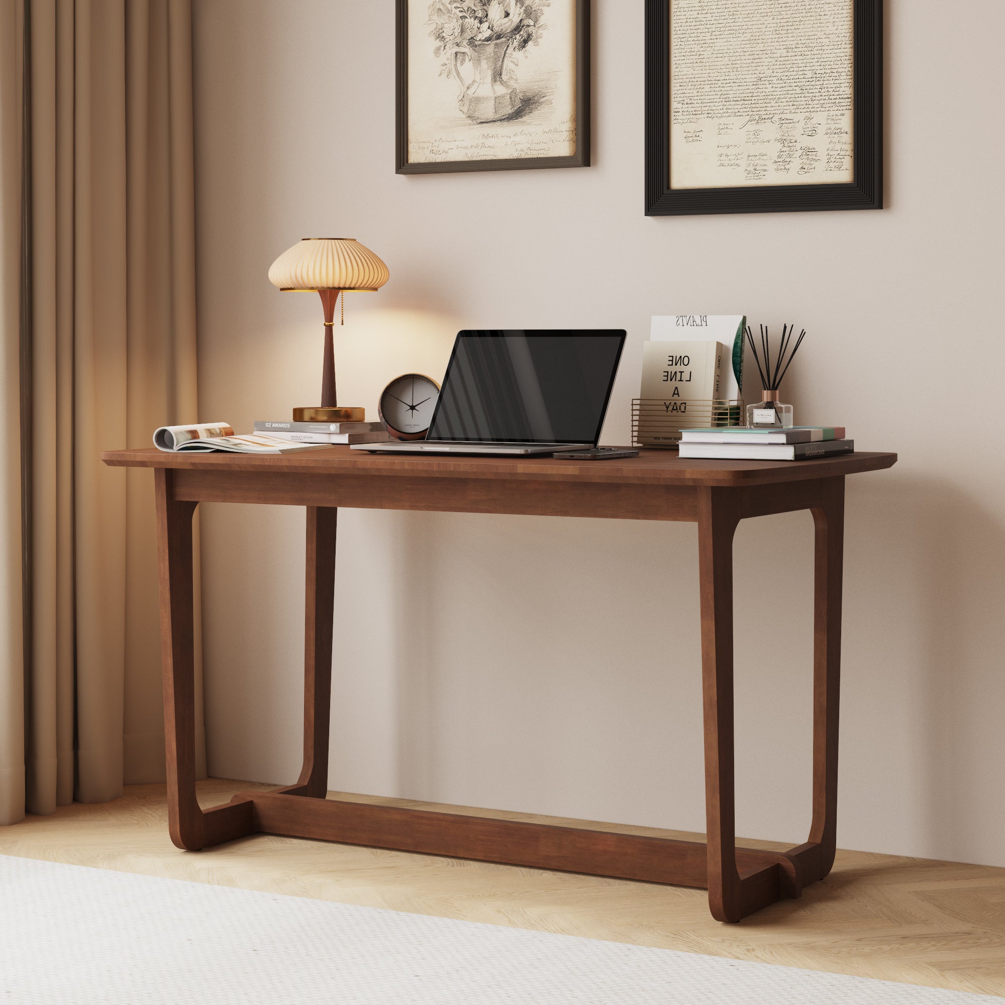51.2'' W All Solid Wood Writting Desk Computer Desk