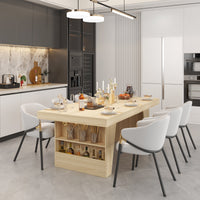 78.7" Modern Wood Dining Table with Storage Shelves