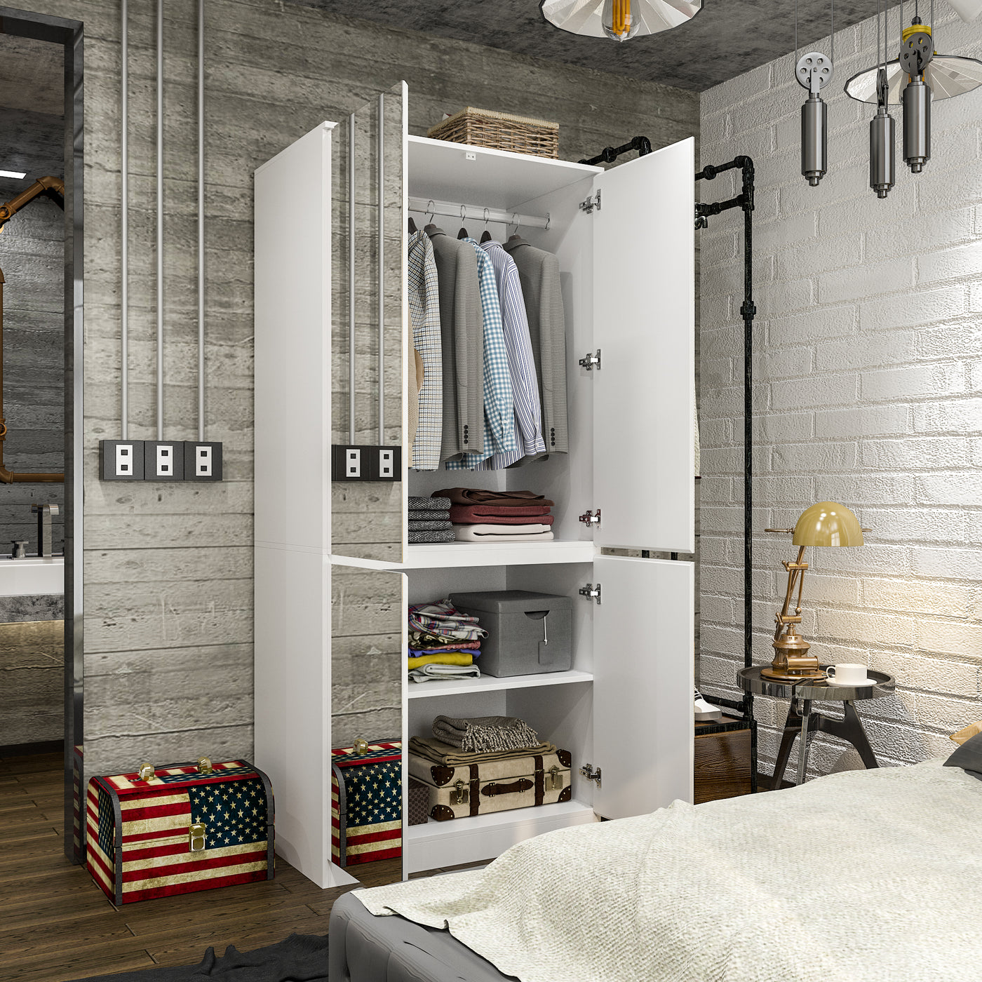 Hylja 31.5" Modern White Entryway Cabinet with Spacious Drawers - Sleek Design