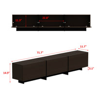 71.7" Modern Brown Minimalist TV Stand with Hidden Storage