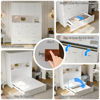 57.8" Modern White Storage Bed with Socket, view 8