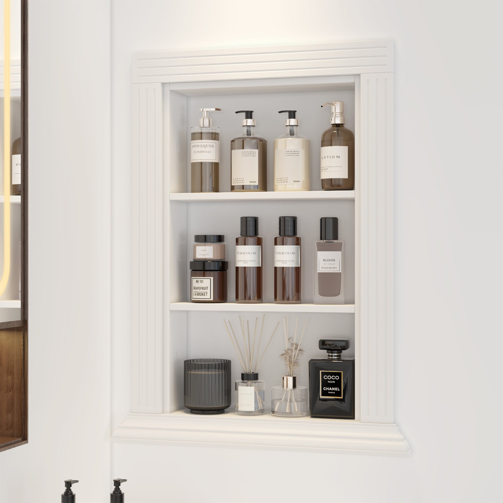 White Elegant Shower Niche