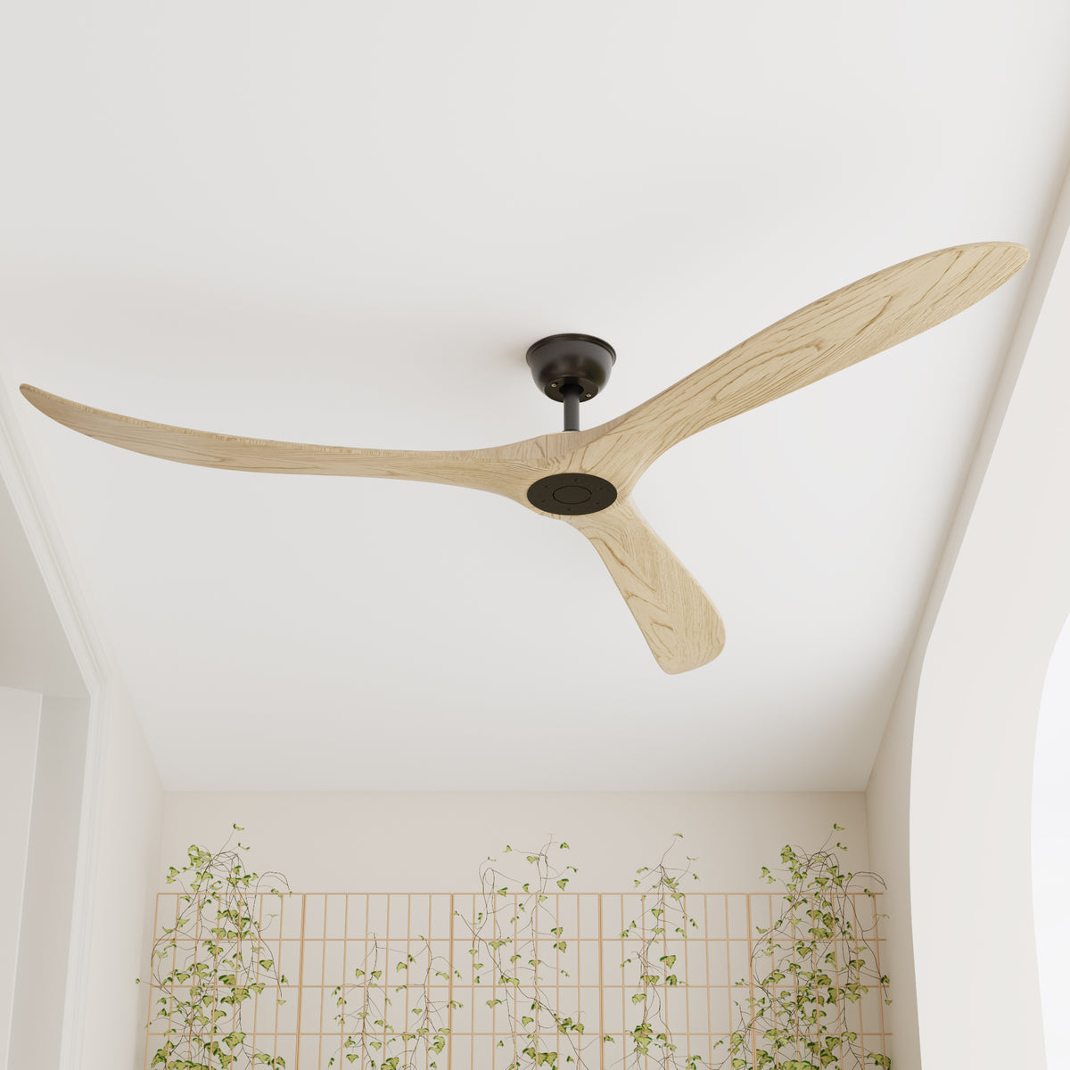 72" Modern Brown Ceiling Fan with 3 Wood Blades