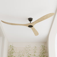 72" Modern Brown Ceiling Fan with 3 Wood Blades