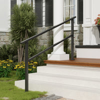 68.5" Minimalist Satin Black Stair Banister with Adjustable Angle